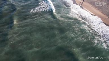 航拍海水海浪浪花海边实拍4k